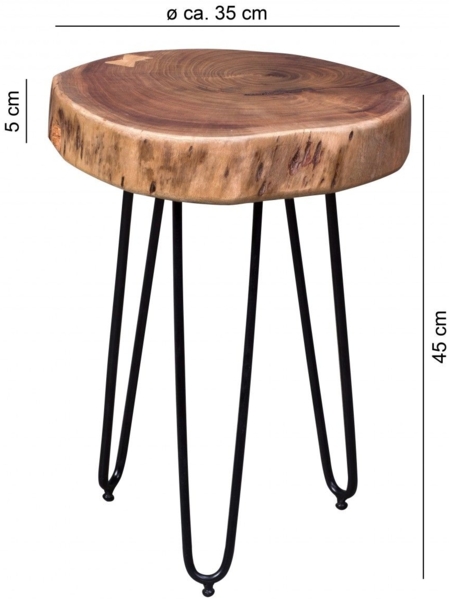 Beistelltisch Massivholztisch WABEN 35x35 cm Holz Akazie Bild 3