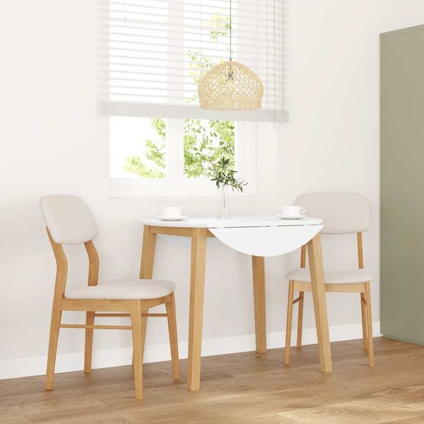vidaXL Esszimmerstühle mit Kissen 2 Stk. Natur Massivholz Gummibaum 4102525