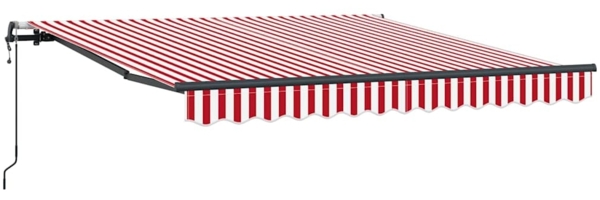 vidaXL Einziehbare Markise Rot und Weiß 300 x 250 cm 3329985