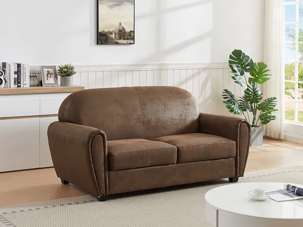 Vente-unique - VICTORY Sofa StoffStoff Braun - B 91 cm x H 89 cm x L 170 cm