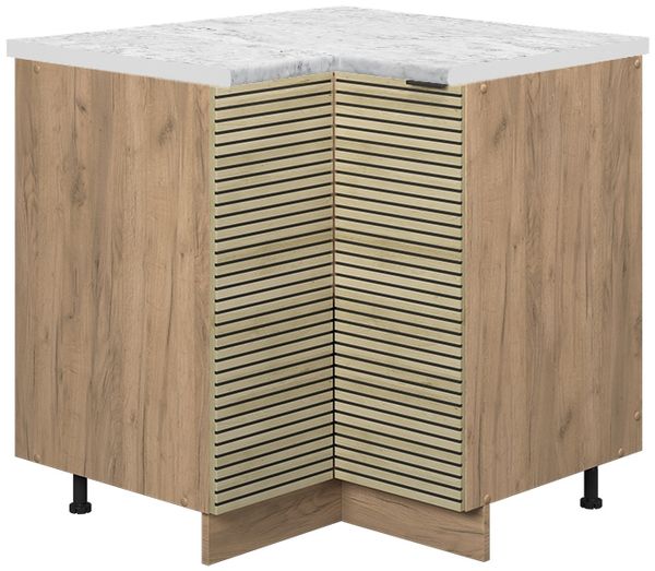 Eckunterschrank Fame-Line Eiche Paneel 80.5 cm , AP Marmor Vicco