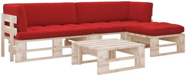 vidaXL 4-tlg. Paletten-Lounge-Set mit Kissen Imprägniertes Kiefernholz 3066823