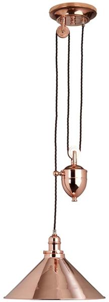 Elstead Lighting Provence 1-Light Rise and Fall Pendelleuchte Kupfer poliert