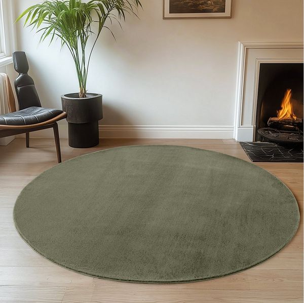 Ayyildiz Teppiche Teppich JOY 1400, rund, Höhe: 11 mm, uni Kurzflor, Wohnzimmer, viele Größen
