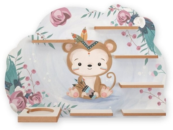 Kreative-Feder 'Kleiner Affe' Tonie-Regal, Holz mehrfarbig, 59x41 cm Bild 4