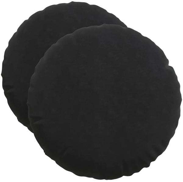 vidaXL Sitzkissen 2 Stück Schwarz Ø 50 x 19 cm Samt 42014180