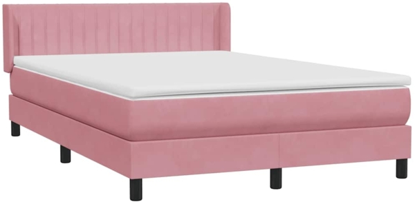 vidaXL Boxspringbett mit Matratze Rosa 140x220 cm Samt 3318326