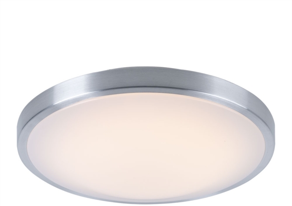 LED Deckenlampe, rund, silber, Aluminium, D 34 cm