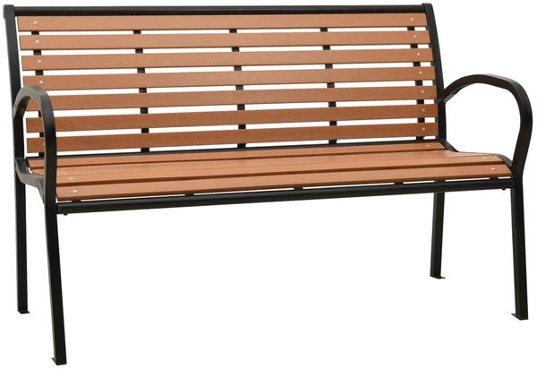 vidaXL Gartenbank Schwarz und Braun 116 cm Stahl und WPC 319579