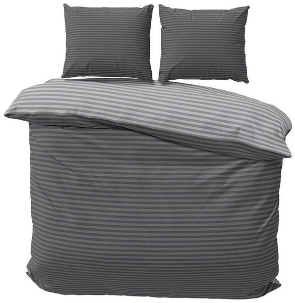 Visaggio Bettwäsche Baumwolle 135x200, 155x200, 155x220, 200x200, 200x220 oder 240x220, Renforcé, 3 teilig, Stripe Wendebettwäsche Streifen, mit Reißverschluss