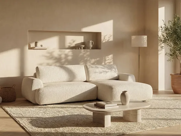 Vente-unique - MONELIA Sofa Stoff Beige - B 167 cm x H 81 cm x L 270 cm