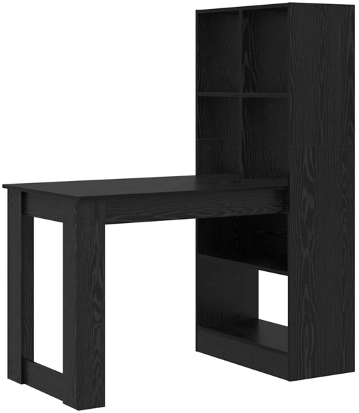 vidaXL Schreibtisch mit Regal Schwarz Eichen-Optik 122 x 67 x 145 cm 3337258
