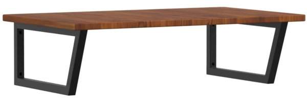 vidaXL Waschtischplatte mit Halterung Stahl und Massivholz Eiche 3302491