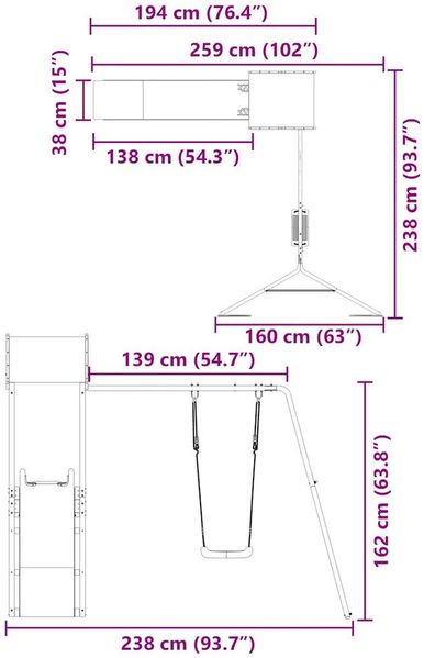 vidaXL Spielturm Massivholz Douglasie 3279014 Bild 11