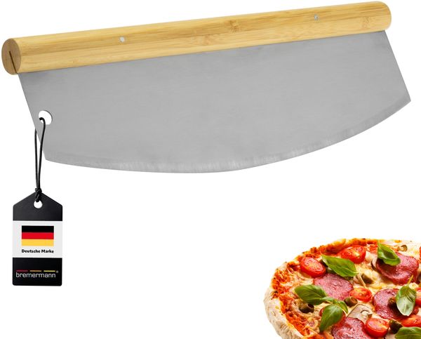 Pizzaschneider, Wiegemesser mit Holzgriff, Pizzamesser