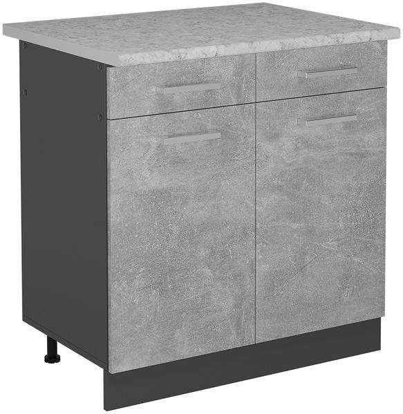 Küchenunterschrank R-Line Beton 80 cm AP Marmor Vicco
