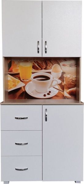 HTI-Living Hochschrank Küchenschrank Weiß/Sonoma Blanca Bistro (Stück, 1-St, 1x Schrank Blanca, ohne Dekoration) Küchenbuffet Hochschrank