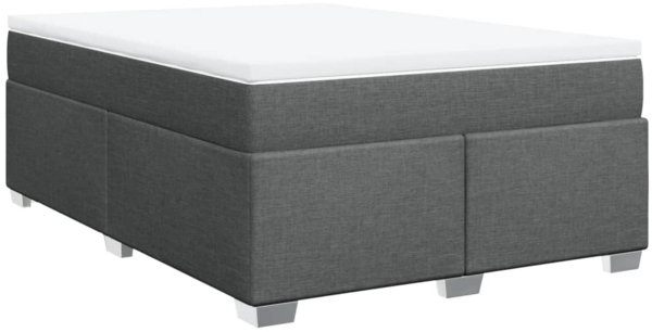 vidaXL Boxspringbett mit Matratze Dunkelgrau 140x190 cm Stoff 3285131