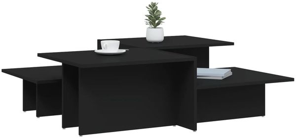 vidaXL Couchtische 2 Stk. Schwarz Holzwerkstoff 3216150 Bild 3