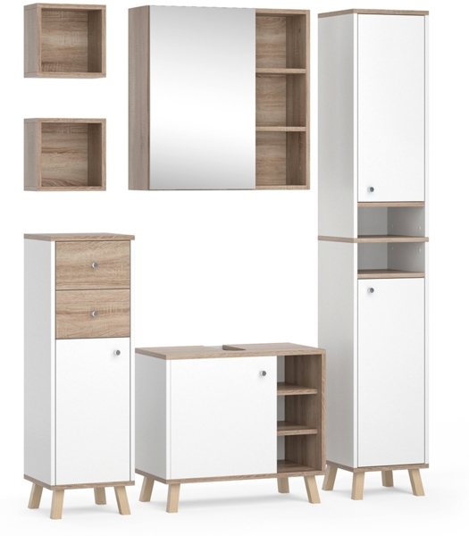 Badmöbel-Set Senyo Weiß 5 Teile Vicco