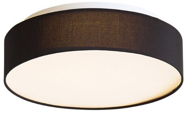 Qazqa Deckenleuchte Flat drum, Dimmbar, LED fest integriert, Extra-Warmweiß, QAZQA Deckenleuchte, integrated, Schwarz, Metall, Modern