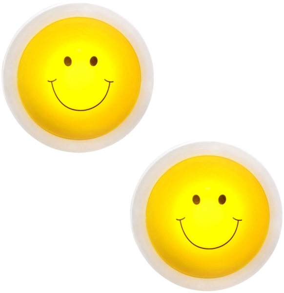 LED Wandlampe, Nachtlicht, Smiley, H 6,5 cm