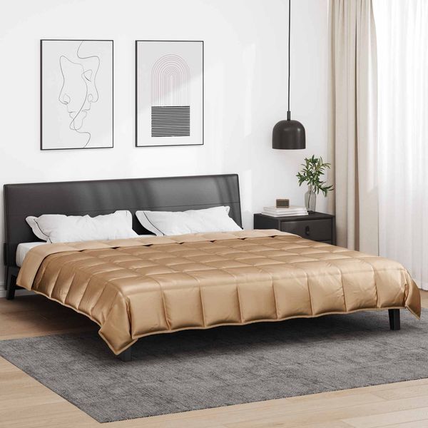 vidaXL Ganzjahresbettdecke Gold 200 x 220 cm Satin und Mikrofaser 42025808