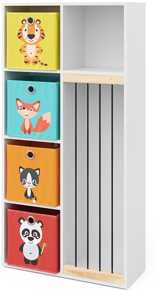 Kinderregal Marvin Weiß 72 x 143 cm mit 4 Faltboxen opt. 1 Vicco