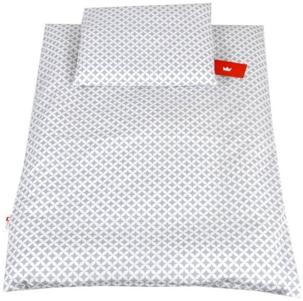 BABYLUX 2 tlg. Set Bezug für Kinderwagen Stubenwagen oder Wiege Garnitur Bettwäsche Kissen Decke 60x78 cm (106. Marokko Grau)