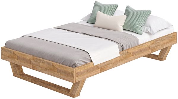 skølm 'Nornir' Bett 120x200 cm, Bettgestell, natur geölt, Massivholzbett aus Eiche mit Holzkufen, Doppelbett ohne Bettkopf Bild 9