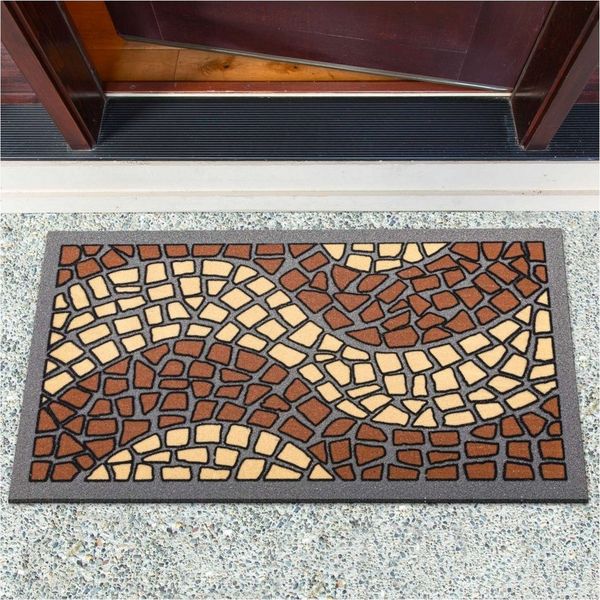 ANRO Fußmatte Rutschfeste Gummibasis Türmatte Schmurzfangmatte, Rechteck, Höhe: 8 mm, 3D-Effekt Größe 40x68 cm