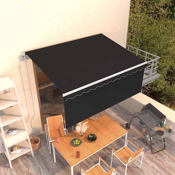 vidaXL Markise Automatisch Einziehbar mit Volant 3,5x2,5 m Anthrazit 3069289