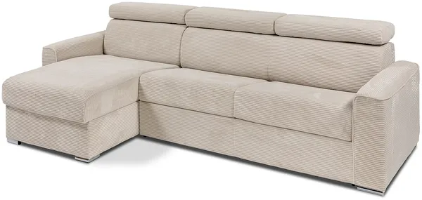 Vente-unique - VIZIR Sofa SamtStoff Grau - B 223 cm94 cm x H 110 cm95 cm x L 302 cm