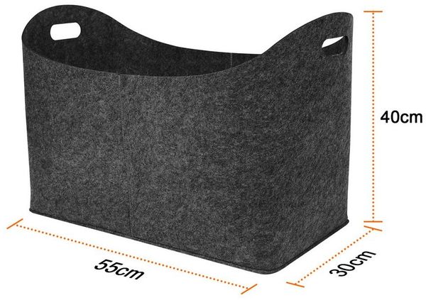 FIVMEN Kaminholzkorb XXL Filztasche mit Verstärkter Griff, Holzkorb für Kaminholz aus Filz (Filztaschen Shopper Extra Dicker)