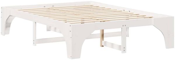 vidaXL Bettrahmen Weiß 150 x 200 cm Massives Kiefernholz 872984 Bild 4