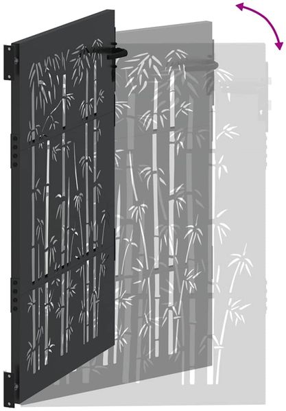 vidaXL Gartentor Schwarz 110 x 155 cm Pulverbeschichteter Stahl 42015896 Bild 9
