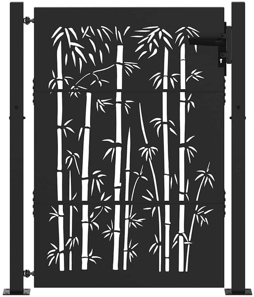 vidaXL Gartentor Schwarz 110 x 155 cm Pulverbeschichteter Stahl 42015896 Bild 2
