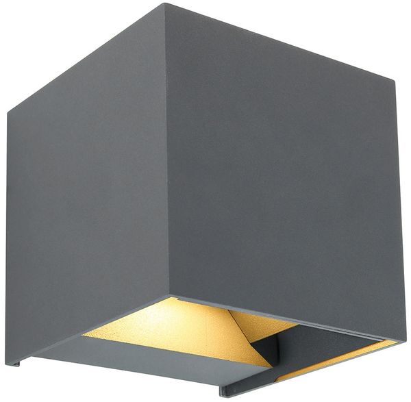 LED Wandleuchte, Aluminium, anthrazit, L 10 cm