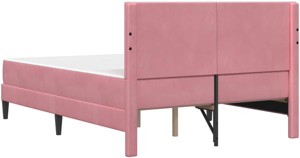 vidaXL Bettgestell mit Matratze mit Kopfteil Rosa 160 x 200 cm Samt 3415063 Bild 8