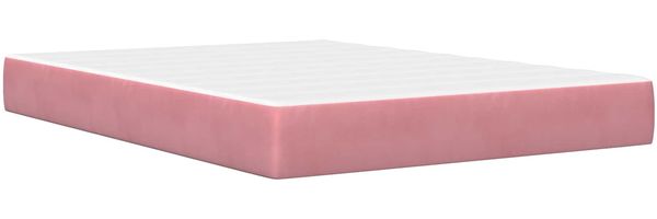 vidaXL Bettgestell mit Matratze mit Kopfteil Rosa 160 x 200 cm Samt 3415063 Bild 5