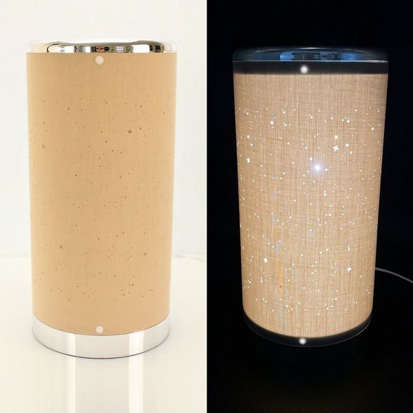 Online-Fuchs LED Tischleuchte mit Sternen und 30 LED´s in CAPPUCCINO Stimmungslicht Stehleuchte, LED fest integriert, warmweiß, ca. 27 cm hoch