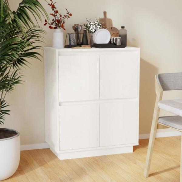 Sideboard Weiß 60 x 34 x 75 cm Massivholz Kiefer [813376]