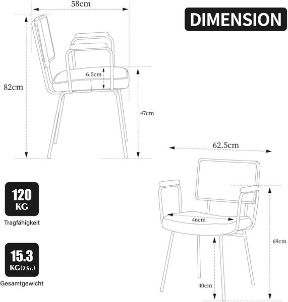 YakoHome Esszimmerstuhl Braun 62,5 x 58 x 82 cm – 2er-Set, Massivholzrahmen mit Rattan-Optik, Sitzkissen aus Retro-PU-Leder, verstellbare Füße Bild 10