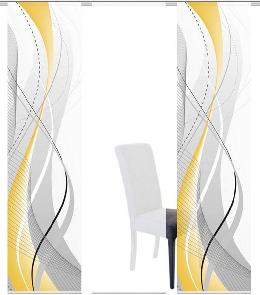 HOME WOHNIDEEN Schiebegardine CARLISLE 3ER SET (3 St), Paneelwagen, halbtransparent, Microfaser, HxB: 245x60