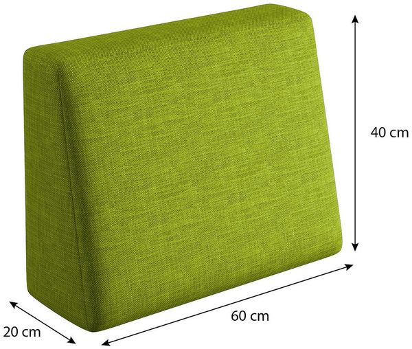 sunnypillow Rückenkissen Palettenkissen mit abnehmbarem Bezug Seitenkissen 60x40x20/10cm, Grün