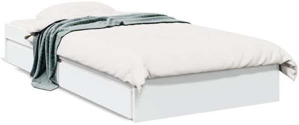 Einzelbettgestell Design für Erwachsene mit Schubladen Weiß 75x190 cm Holzwerkstoff d3792e