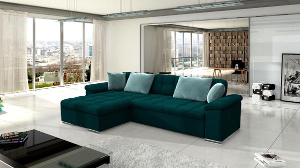 Ecksofa Diana Premium, Seite: Links, Farbe: Venus Velvet 2911 + Venus Velvet 2911 + Prestige 2771