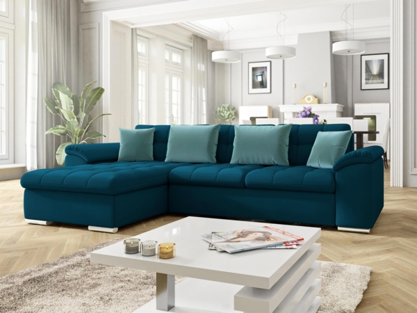 Ecksofa Diana Premium, Seite: Links, Farbe: Venus Velvet 2911 + Venus Velvet 2911 + Prestige 2771