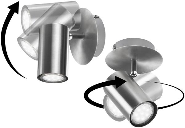 LED Wandstrahler FAINAS Silber, Spot schwenkbar, Breite 11cm Bild 3