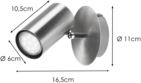 LED Wandstrahler FAINAS Silber, Spot schwenkbar, Breite 11cm Bild 2